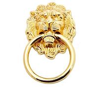 Porceosy Creative Lion Head Vintage Antique Cabinet Drawer Pull Knobs, Door Handles with Screws, Retro Furniture Hardware for Home Kitchen Bedroom (Gold Small)