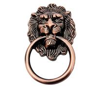 Porceosy Creative Lion Head Vintage Antique Cabinet Drawer Pull Knobs, Door Handles with Screws, Retro Furniture Hardware for Home Kitchen Bedroom (Antique Brass Small)