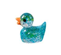Porceosy Duck Ornaments for Home Microlandscape Mini Glitter Clear Cute Resin Craft Desktop Colorful Figure Figurine Statue Dollhouse Garden Decoration Blue