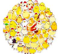 Porceosy Easter Chick Stickers 50Pcs Easter Chick Stickers Waterproof DIY Vinyl Art Decorative Graffiti Stickers Diverse Styles Cartoon Chicken Family Cute Scrapbook Stickers