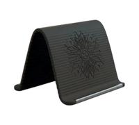 Porceosy Flexible Silicone Phone Stand, Foldable Rollable Anti-Slip Ergonomic with Aluminium Reinforcement, Universal Mount for Phones, Tablets, Portable for Travel, Office and Desk Use Black B 1pc