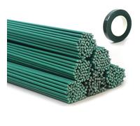 Porceosy Green Floral Stem Cord Rod Kit for Diy Flower Arrangement Handmade Rose Rods with Flexible Self-sealing Tape Bouquet Making Supplies Dark Fine B