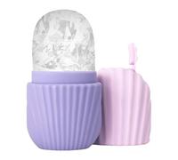 Porceosy Ice Roller for Face and Eyes Ice Cube Mold with Lid Anti-slip Ice Tray Shrink Pores Reusable Ice Cube Roller Ice Maker for Eye Puffiness Face Tightening Skin Rejuvenating Purple