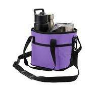 Porceosy Insulated 4 Cup Drink Carrier Bag with Detachable Divider, Handle & Adjustable Shoulder Strap, Multi-Purpose Water Bottle Cooler Tote for Picnic, Travel, Sports, Coffee Runs & Family Outings