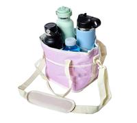 Porceosy Insulated 4 Cup Drink Carrier Bag with Detachable Divider, Handle & Adjustable Shoulder Strap, Multi-Purpose Water Bottle Cooler Tote for Picnic, Travel, Sports, Coffee Runs & Family Outings