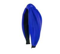 Porceosy Luxurious Wide-brimmed Hair Hoop Solid Color Women Knotted Headband Candy Fabric Elastic Head Band Wide Hairband Royal Blue