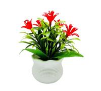Porceosy Maintenance-free Orchid Decor Lifelike Artificial Flowers Potted Plants Flower Head Home Office Table Centerpiece Wedding Faux Floral Bonsai Indoor Red