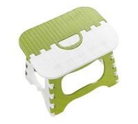 Porceosy Plastic Folding Step Stool with Handle - Lightweight, Heavy Duty & Non-Slip, Portable Foldable Stool for Adults & Kids, Indoor Outdoor Use for Kitchen, Bathroom, Camping, Picnic Green S