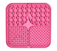 Porceosy Silicone Dog Lick Mat with Suction Cup, Slow Feeding Pet Enrichment Pad, Anxiety Relief Licking Tool for Dogs and Cats, Food-Grade for Peanut Butter Pink S