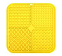 Porceosy Silicone Dog Lick Mat with Suction Cup, Slow Feeding Pet Enrichment Pad, Anxiety Relief Licking Tool for Dogs and Cats, Food-Grade for Peanut Butter Yellow M