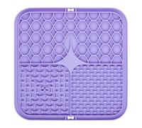 Porceosy Silicone Dog Lick Mat with Suction Cup, Slow Feeding Pet Enrichment Pad, Anxiety Relief Licking Tool for Dogs and Cats, Food-Grade for Peanut Butter Purple S
