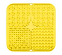 Porceosy Silicone Dog Lick Mat with Suction Cup, Slow Feeding Pet Enrichment Pad, Anxiety Relief Licking Tool for Dogs and Cats, Food-Grade for Peanut Butter Yellow S