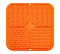Porceosy Silicone Dog Lick Mat with Suction Cup, Slow Feeding Pet Enrichment Pad, Anxiety Relief Licking Tool for Dogs and Cats, Food-Grade for Peanut Butter Orange S