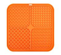 Porceosy Silicone Dog Lick Mat with Suction Cup, Slow Feeding Pet Enrichment Pad, Anxiety Relief Licking Tool for Dogs and Cats, Food-Grade for Peanut Butter Orange M
