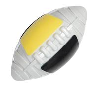 Porceosy Squeaky Rugby Ball, Bite-Resistant Textured Chew Toy, Interactive Fetch Toy for Teeth Cleaning, Outdoor Training and Play for Small, Medium and Large Dogs Silver