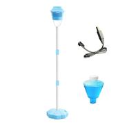 Porceosy Standing Automatic Kids Bubble Machine, Adjustable Height with Lights and Music, Rechargeable Outdoor Bubble Maker for Parties and Birthdays Blue B