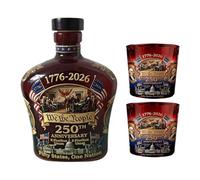 Porceosy US 250th Anniversary Commemorative Bottle, Collectible Glass Liquor Container - Decorative Display Piece for Patriotic Collectors A