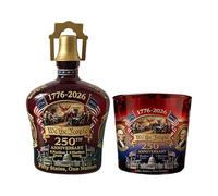 Porceosy US 250th Anniversary Commemorative Bottle, Collectible Glass Liquor Container - Decorative Display Piece for Patriotic Collectors E