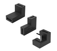 Porceosy Usb Type C Female to Vertical Connector Usb-c Horizontal Adapter 3pcs 3.1 Male Set for Switch Phone 10gbps Data Transfer 4k Transmission Sets
