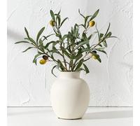 PORCER 6 Inch Antique Ceramic Vase, Terracotta Boho Decor Farmhouse Decorative Vase, Rustic Vase for Home Decor, Living Room, Entryway, Wedding - Particle Surface Design, White