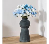 PORCER Ceramic Rustic Flower Vase, 7.87 Inch Cute Boho for Home Decor, Farmhouse Terracotta Vase for Living Room, Table, Shelf, Mantel Decoration, Farmhouse-Natural Black