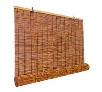 Porch Bamboo Shades Roll Up Blinds Patio Reed Shades 50 65 85 90 105 125 130 145 150 Light Filtering Sun Protection Window Curtains for Indoor Outdoor(145 x 130 cm)