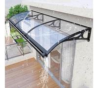 Porch Canopy Awning, Polycarbonate Curved Window Cover for Sunlight, UV Rays, Rain & Snow Protection, Back Door & Porch Shelter