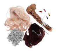Porch Clips Sunglasses Heart Wig Set Goose Hair 4pcs