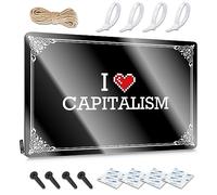Porch Decorations Soft Bath Decoration | I Love Capitalism Nostalgic Decorative Wall Art Ready To Hang For Dorm(20X30CM)