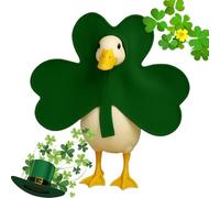 Porch Duck Clothes | Green St Patrick's Day Irish Party Costume | St. Patrick's Day Completti for Garden Duck Statues | Lawn Farm Celebration Decoration
