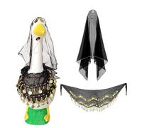 Porch Geese Outfits - Garden Geese Costume - Headwear Sequin Skirt Statue Accessories Lawn Art for Outdoor Front Yard Event Party Public Parks Camping Grounds