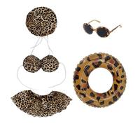 Porch Goose Clothes - Funny Summer Outfit Set, Decorative Garden Costume Accessory System Unit | Hat Sunglasses Leopard Bikini Dress Ensemble, Seasonal Outdoor Display Apparel Decoration Kit With Pati