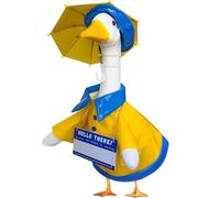 Raincoat Porch Goose Outfits and Personalized Name Sign- Dress Up Your 23in Plastic or Cement Goose with Funny Costumes, Garden Decor Duck Costume for Outdoor Statues