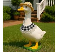 Porch Goose Pastoral Style Outfit,2025 New Summer Autumn Gooses Statue Suit with Hat and Bib Countryside,Pet Cat Dog Costume