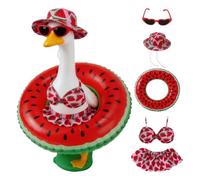 Porch Goose Swimsuit 5 Pieces Hawaiian Watermelon Swimsuit Set with Hat