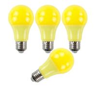 Porch Light Bulb,60 Watt Equivalent,9W A60 LED Bulbs for Halloween Christmas Party Bar Decoration and Home Lighting,Colored Light Bulb with E27 Base,Non-Dimmable,4 Pack (Yellow)