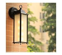 Porch & Patio Lights Retro Square Outdoor Wall Sconce Patio Porch Lighting Lantern Wall Light E27/E26 Exterior Wall Mounted Lighting Fixture with Transparent Glass for Garage Entryway Barn Farmhouse