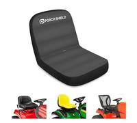 Porch Shield Tractor Seat Cover - Waterproof Riding Lawn Mower Seat Cover with Buffer Base Up to 15” Black & Gray (Medium)