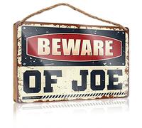 Porch Signs Outdoor Beware Of Joe Wooden Sign Outdoor Wall Decor Kitchen Wall Decor (Size : 15X28CM)
