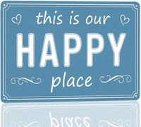 Porch Signs Porch Decor Funny Patio Metal Signs This Is Our Happy Place Sign For Outside Farmhouse Patio Decor