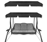 Porch Swing Canopy Replacement 3 Seater Garden Swing Seat Canopy Cover Hammock Sun Shade Cover Swings Canopy Cover For Patio Garden Poolside Backyard Enjoy Your Garden (Black,164*114*15cm)