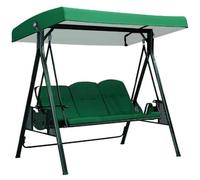 Porch Swing Canopy Replacement Cover, 3 Seat Swing Outdoor Sun Shade, for Garden Patio Yard Park Porch Seat Furniture(Green,Top+seat cover)