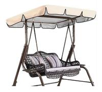 Porch Swing Canopy Swing Canopy, Replacement Waterproof Swing Top Cover, 420D Thicken Oxford Waterproof Replacement Fabric for Outdoor Garden Swing 2/3 Seater Chair(Beige,65*45*6in/164*114*15cm)