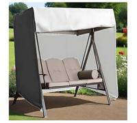 Porch Swing Cover 3 Triple Seater 210d Waterproof All Weatherprotection Patio Swing Canopy for Lawn Garden, Party