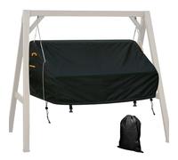 Porch Swing Cover, Heavy Duty 600D Waterproof Garden Hanging Swing Seat Cover, Windproof Anti-UV Outdoor Patio Swing Hammock Seat Protector with Zips, Black (155*76*50-70cm)