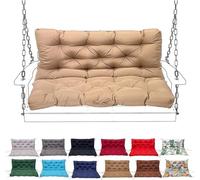 Porch Swing Cushion with Backrest, Waterproof Bench Cushion for Outdoor Furniture, 2-3 Seater Replacement Thickened Swing Cushion with Ties,Patio,Outdoor,Backyard and Garden(#3,100X100CM/39X39IN)