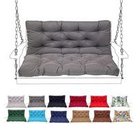 Porch Swing Cushion with Backrest, Waterproof Bench Cushion for Outdoor Furniture, 2-3 Seater Replacement Thickened Swing Cushion with Ties,Patio,Outdoor,Backyard and Garden(#1,120X100CM/47X39IN)