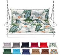 Porch Swing Cushion with Backrest, Waterproof Bench Cushion for Outdoor Furniture, 2-3 Seater Replacement Thickened Swing Cushion with Ties,Patio,Outdoor,Backyard and Garden(#12,100X100CM/39X39IN)