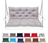 Porch Swing Cushion with Backrest, Waterproof Bench Cushion for Outdoor Furniture, 2-3 Seater Replacement Thickened Swing Cushion with Ties,Patio,Outdoor,Backyard and Garden(#2,150X100CM/59X39IN)