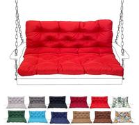 Porch Swing Cushion with Backrest, Waterproof Bench Cushion for Outdoor Furniture, 2-3 Seater Replacement Thickened Swing Cushion with Ties,Patio,Outdoor,Backyard and Garden(#7,120X100CM/47X39IN)